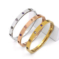 High-quality stainless steel colored diamond buckle titanium steel bracelet does not fade classic male and female couples bracelet