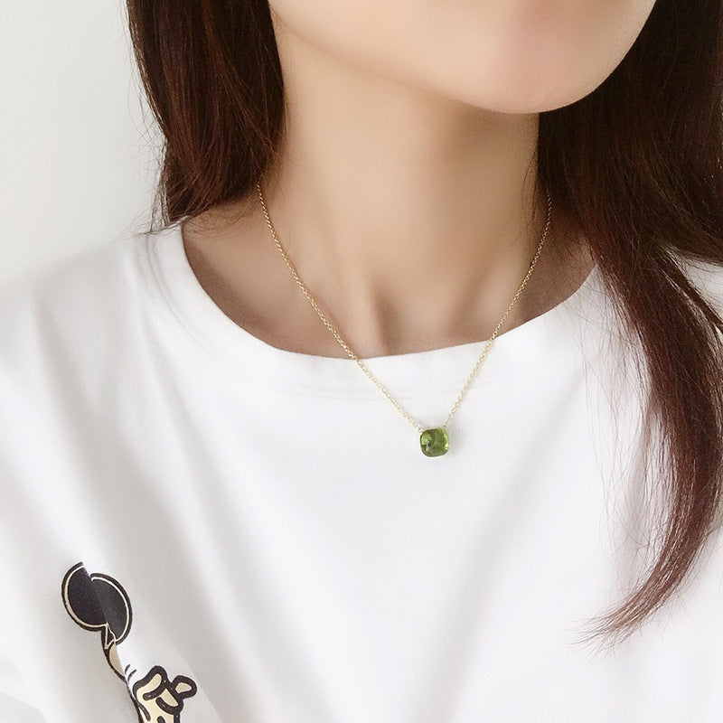 Crystal Simple Gem Wind Clavicle Necklace