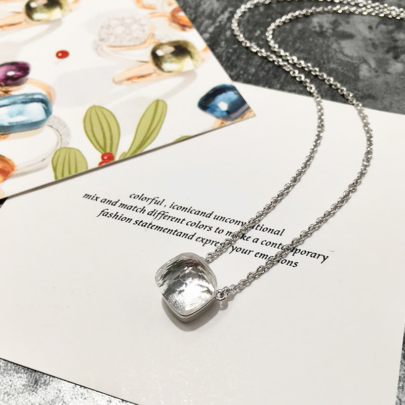 Crystal Simple Gem Wind Clavicle Necklace