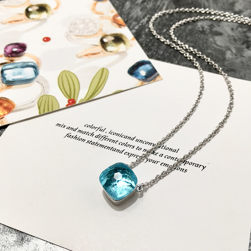 Crystal Simple Gem Wind Clavicle Necklace