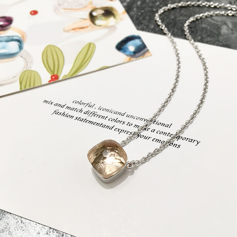 Crystal Simple Gem Wind Clavicle Necklace