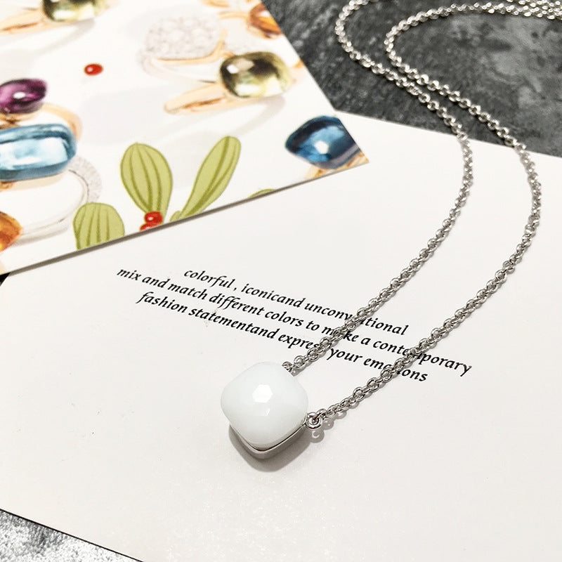 Crystal Simple Gem Wind Clavicle Necklace