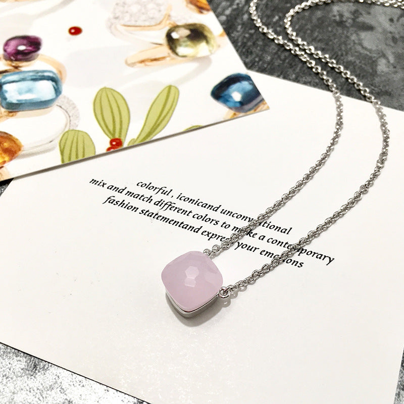 Crystal Simple Gem Wind Clavicle Necklace