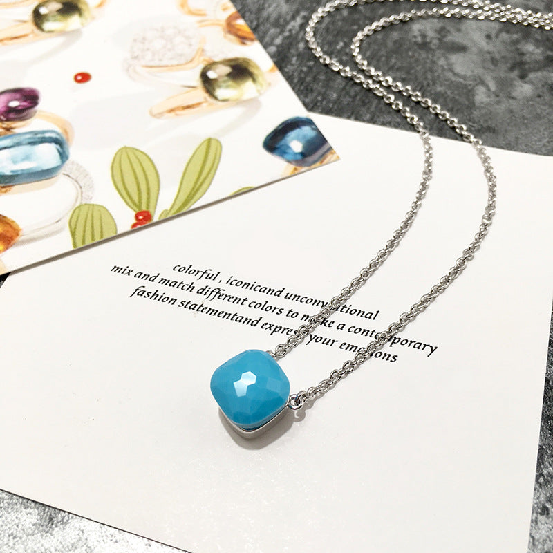Crystal Simple Gem Wind Clavicle Necklace