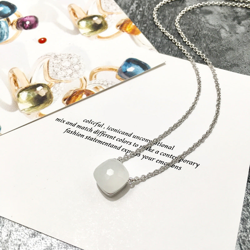 Crystal Simple Gem Wind Clavicle Necklace