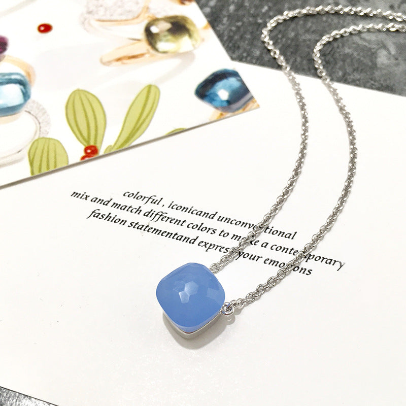 Crystal Simple Gem Wind Clavicle Necklace
