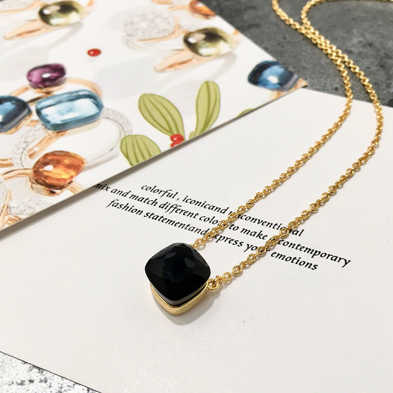 Crystal Simple Gem Wind Clavicle Necklace