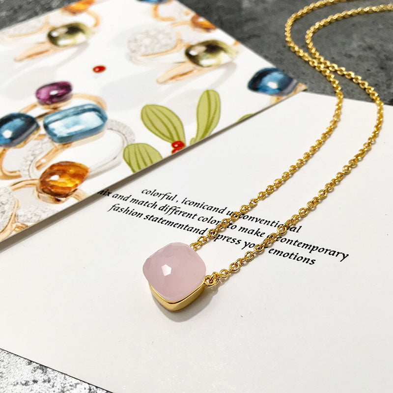 Crystal Simple Gem Wind Clavicle Necklace