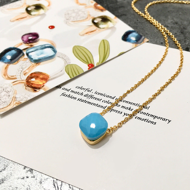 Crystal Simple Gem Wind Clavicle Necklace