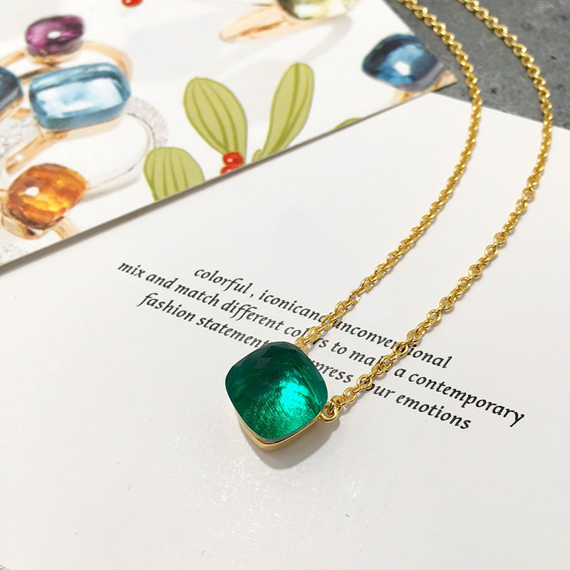 Crystal Simple Gem Wind Clavicle Necklace
