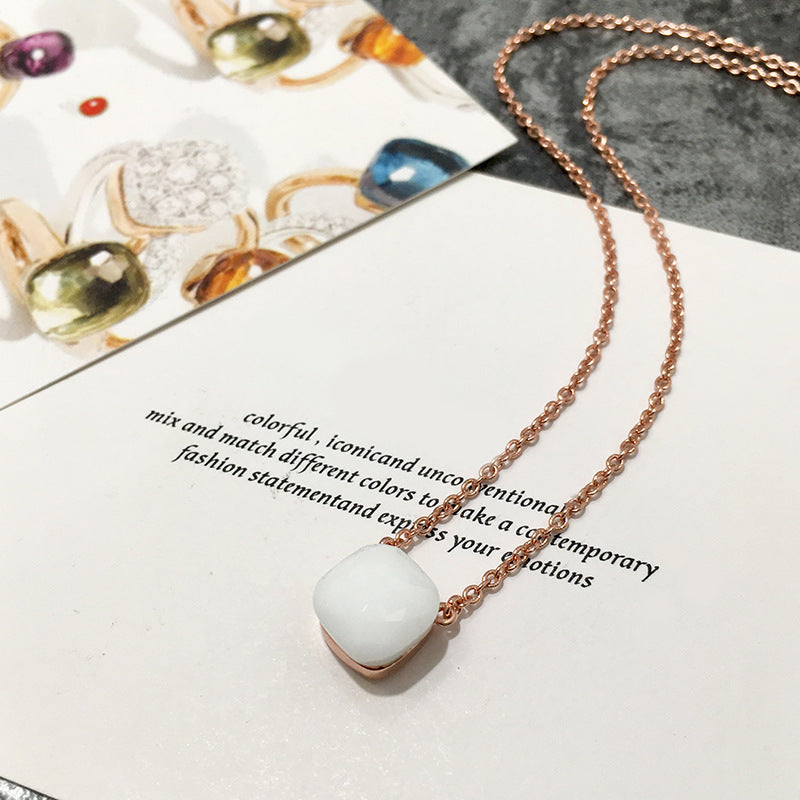 Crystal Simple Gem Wind Clavicle Necklace