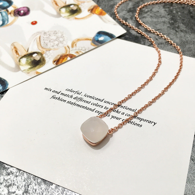 Crystal Simple Gem Wind Clavicle Necklace