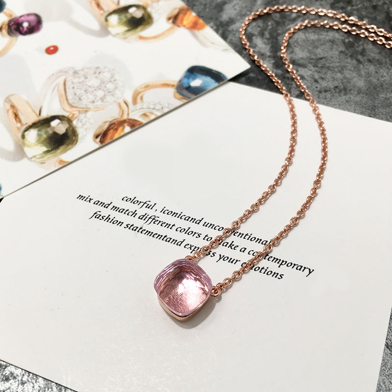 Crystal Simple Gem Wind Clavicle Necklace