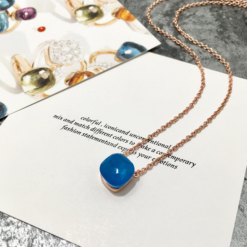Crystal Simple Gem Wind Clavicle Necklace