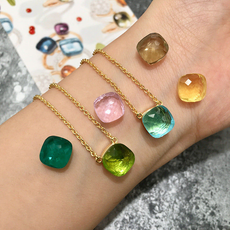 Crystal Simple Gem Wind Clavicle Necklace