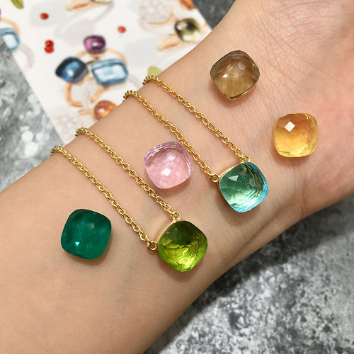 Crystal Simple Gem Wind Clavicle Necklace