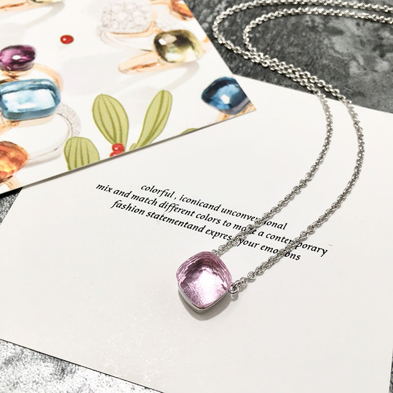 Crystal Simple Gem Wind Clavicle Necklace