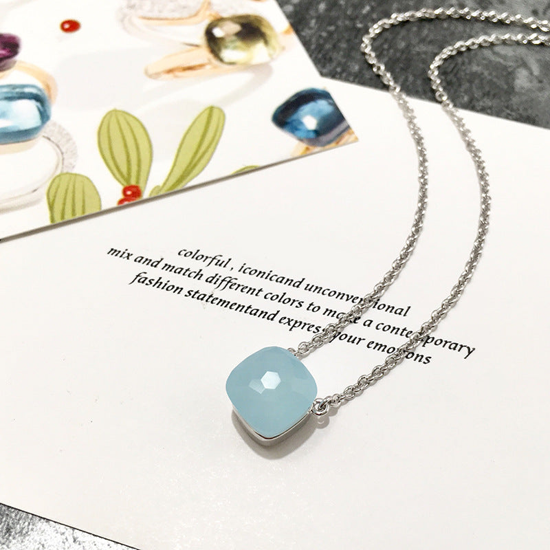 Crystal Simple Gem Wind Clavicle Necklace