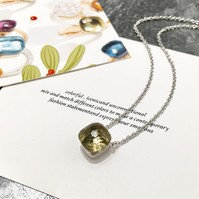 Crystal Simple Gem Wind Clavicle Necklace
