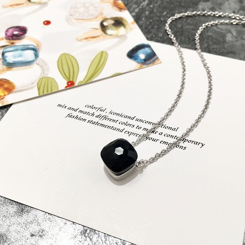Crystal Simple Gem Wind Clavicle Necklace
