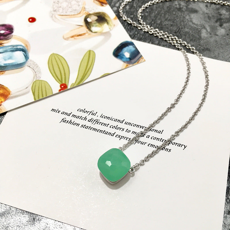 Crystal Simple Gem Wind Clavicle Necklace