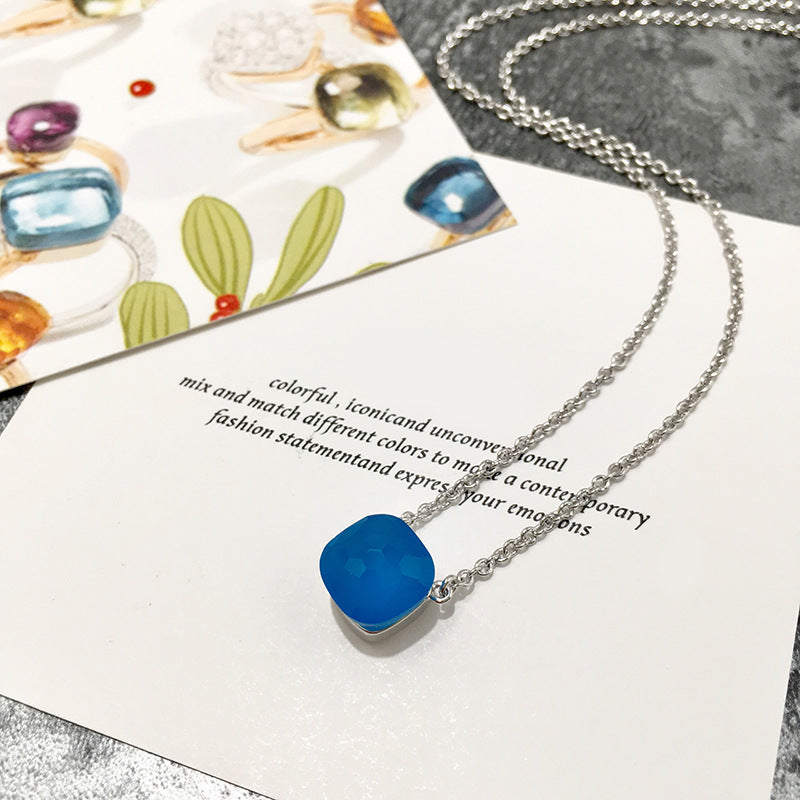 Crystal Simple Gem Wind Clavicle Necklace