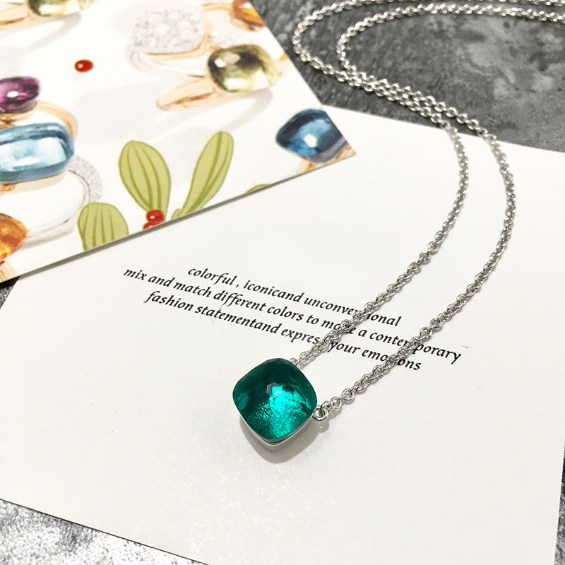 Crystal Simple Gem Wind Clavicle Necklace