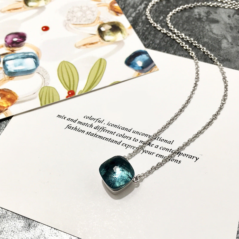 Crystal Simple Gem Wind Clavicle Necklace
