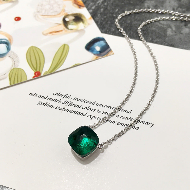 Crystal Simple Gem Wind Clavicle Necklace