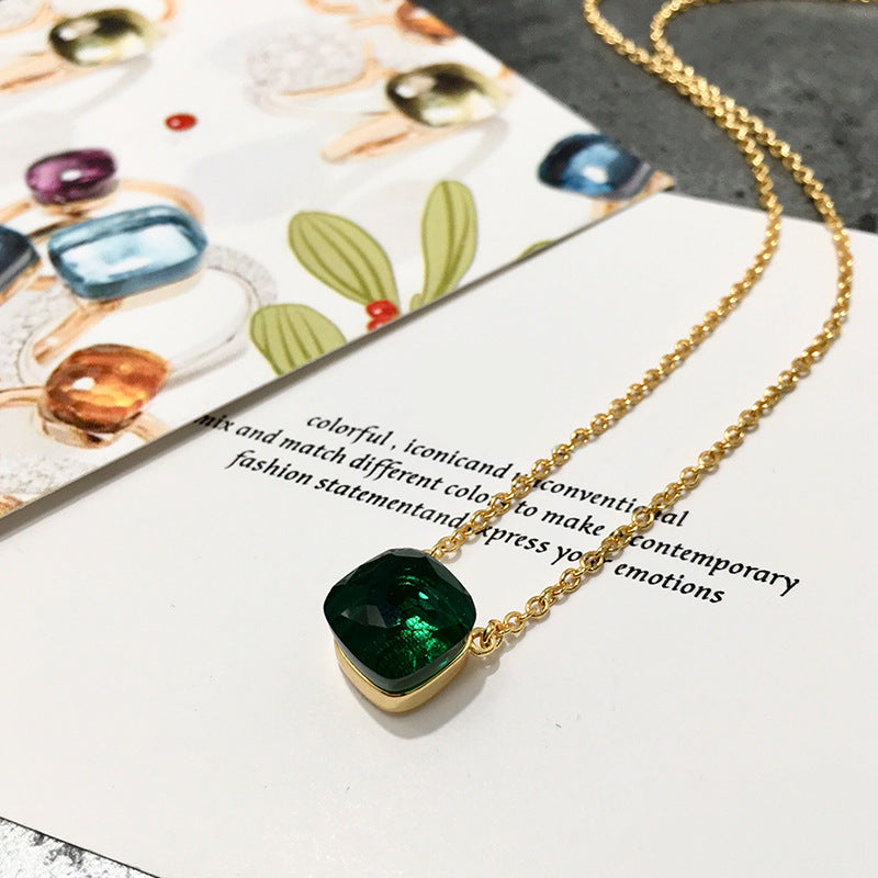Crystal Simple Gem Wind Clavicle Necklace