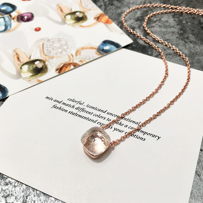 Crystal Simple Gem Wind Clavicle Necklace