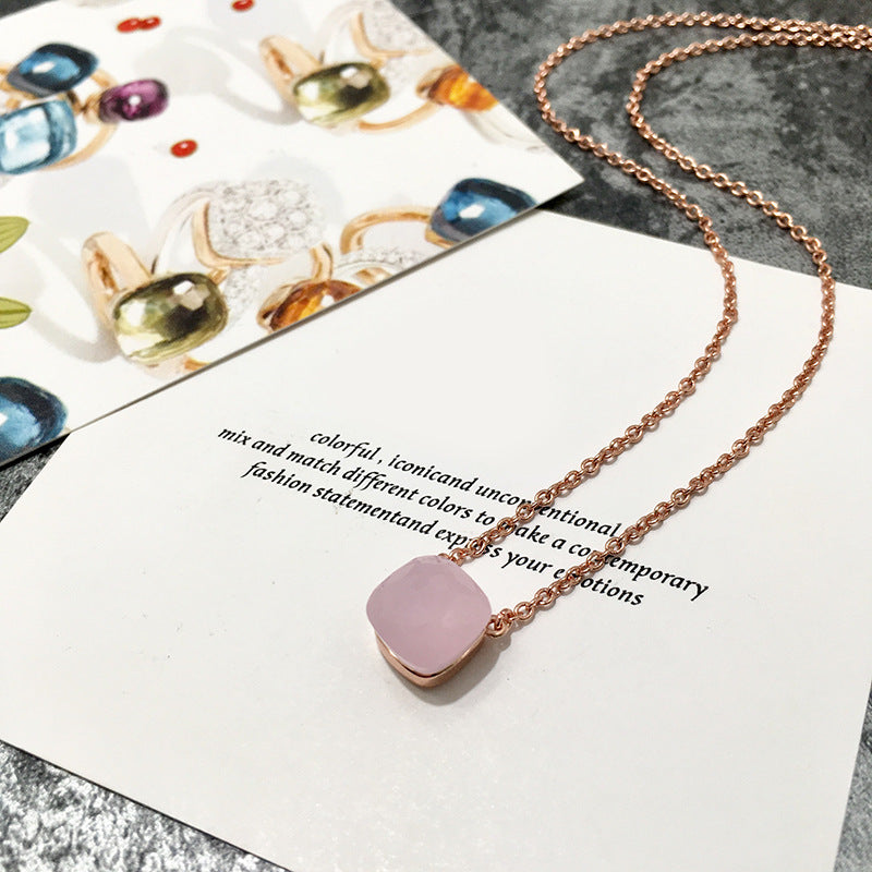 Crystal Simple Gem Wind Clavicle Necklace