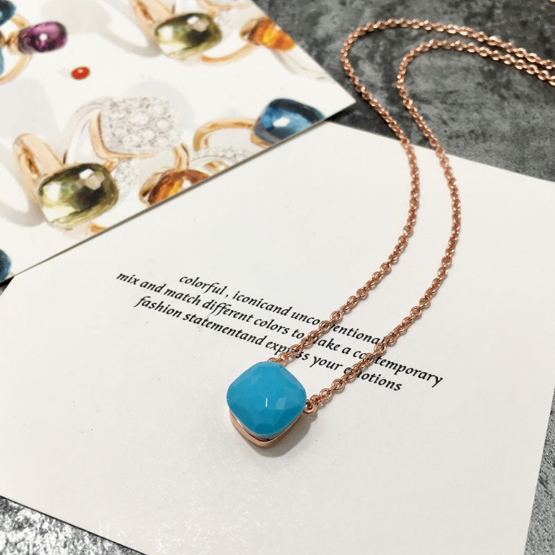 Crystal Simple Gem Wind Clavicle Necklace