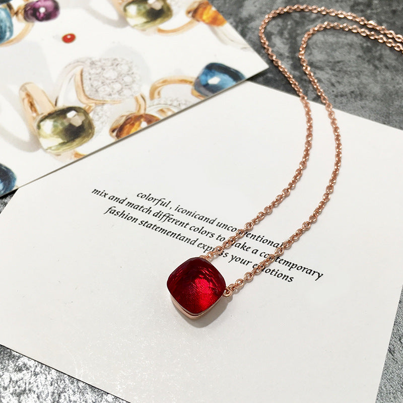 Crystal Simple Gem Wind Clavicle Necklace