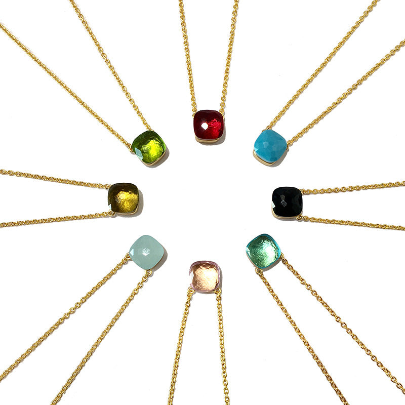 Crystal Simple Gem Wind Clavicle Necklace