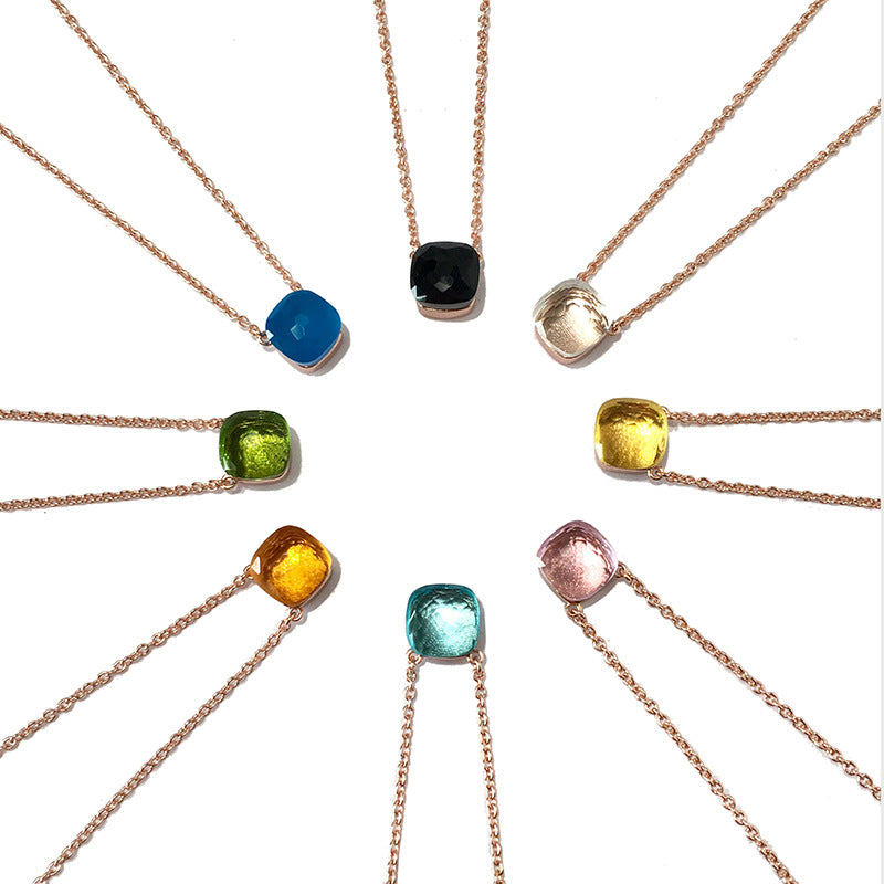 Crystal Simple Gem Wind Clavicle Necklace