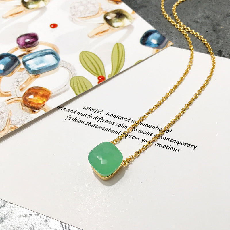 Crystal Simple Gem Wind Clavicle Necklace