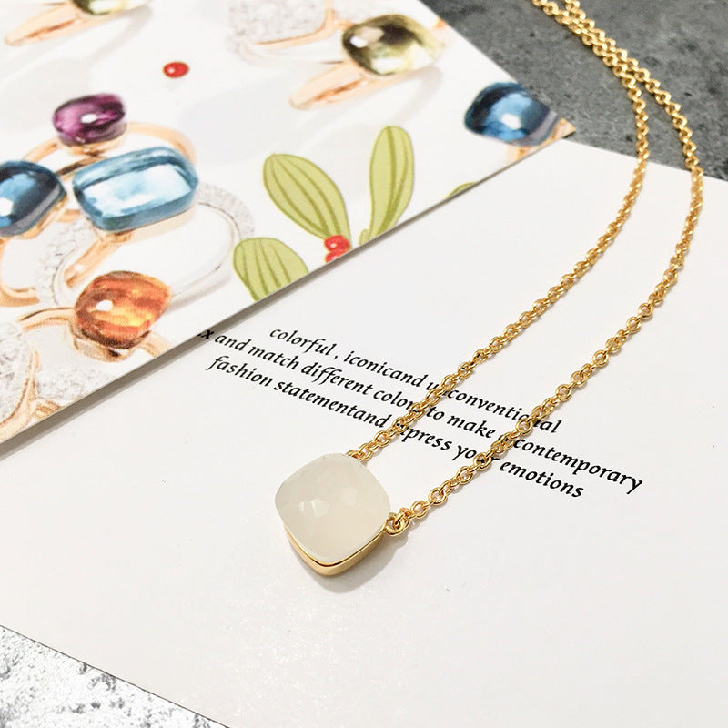 Crystal Simple Gem Wind Clavicle Necklace