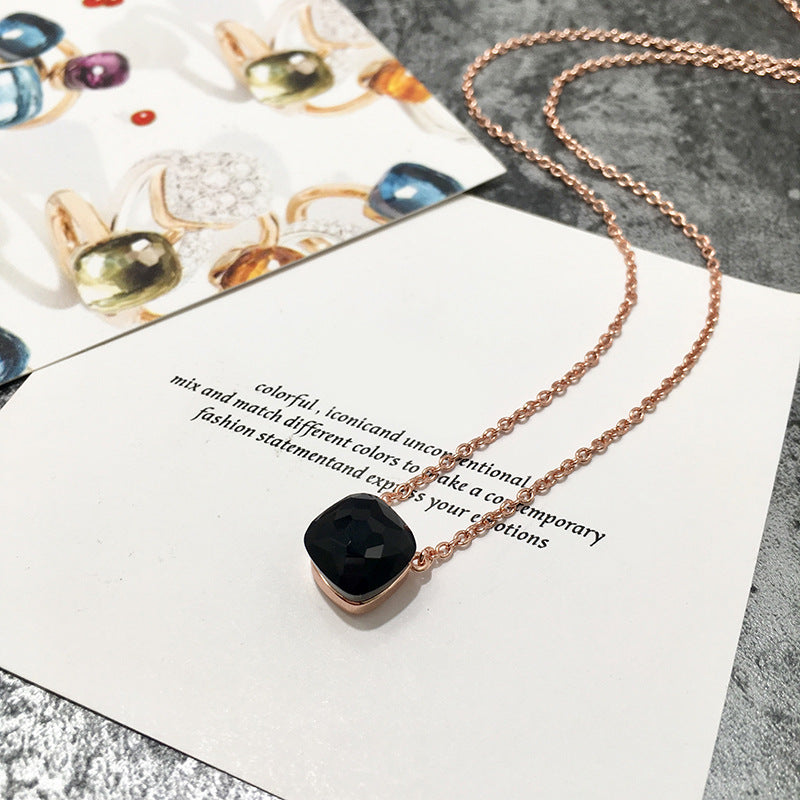 Crystal Simple Gem Wind Clavicle Necklace