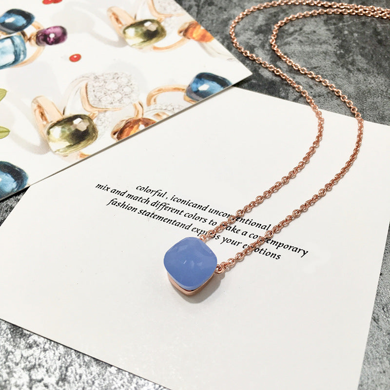 Crystal Simple Gem Wind Clavicle Necklace