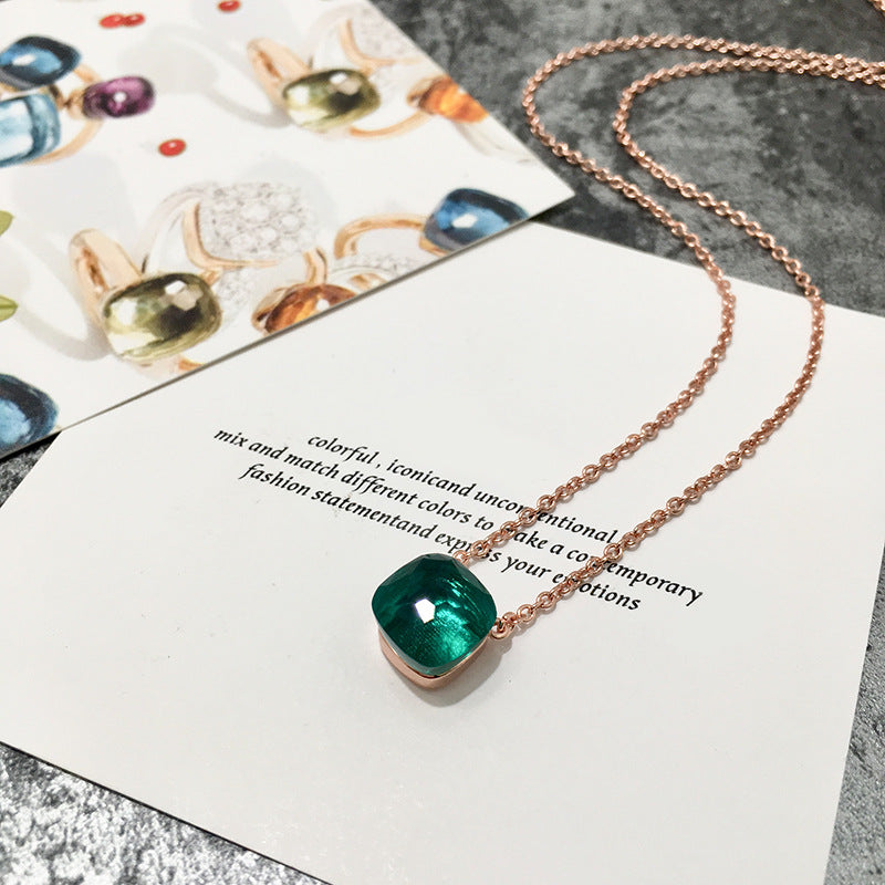 Crystal Simple Gem Wind Clavicle Necklace