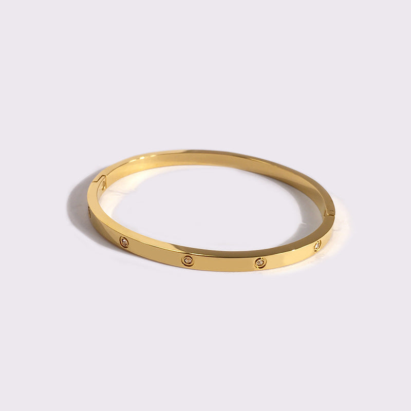 Fashion party single item smooth all-white diamond three-color bracelet women's fashion jewelry