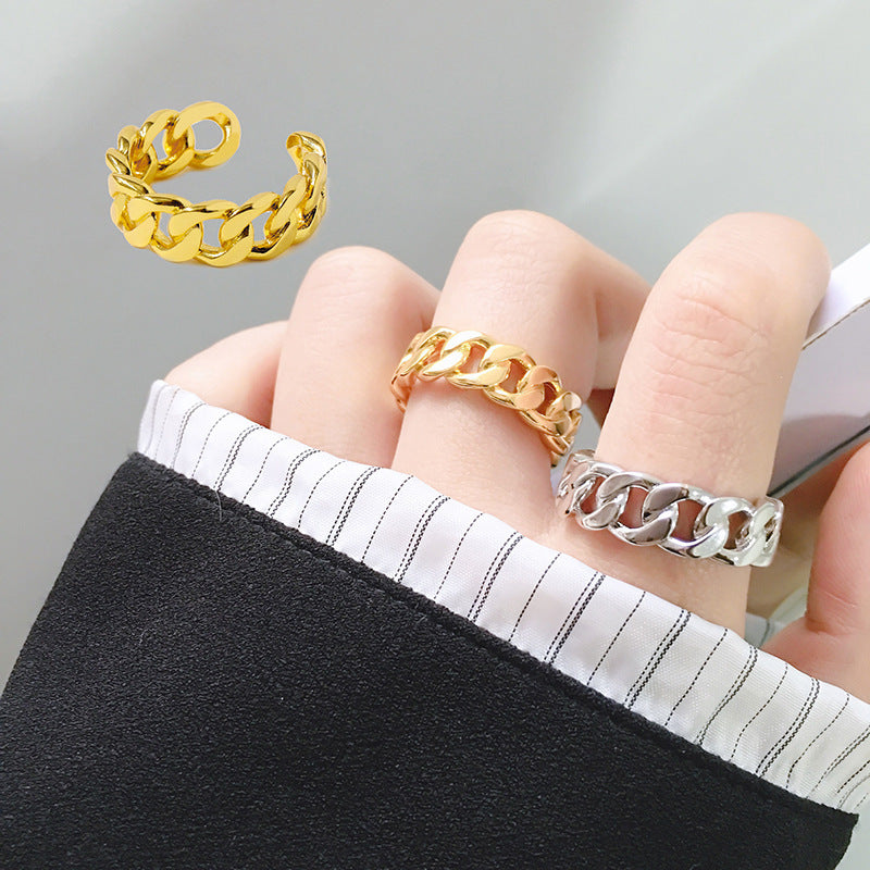 European and American fashion copper accessories are in stock, European and American retro chain twist open joint ring