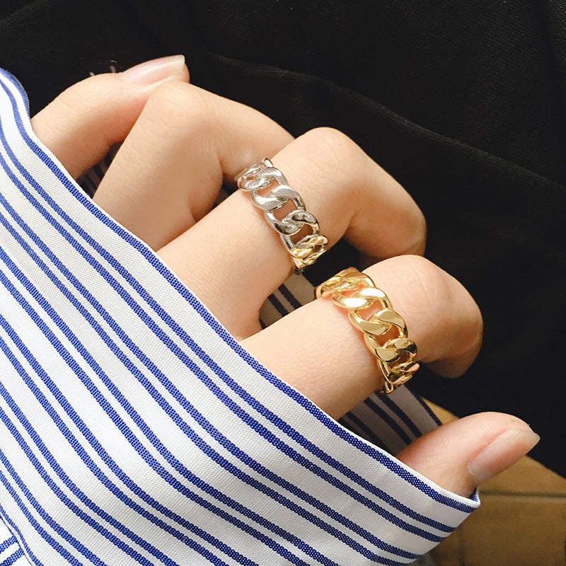 European and American fashion copper accessories are in stock, European and American retro chain twist open joint ring