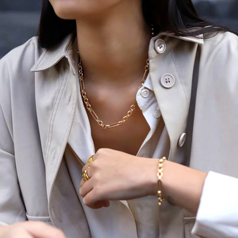 European and American fashion metal collarbone chain personalized design necklace