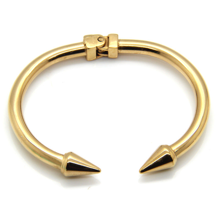 Fashion nail bracelet stainless steel bracelet punk style American little giant rivet tapered tip titanium steel bracelet
