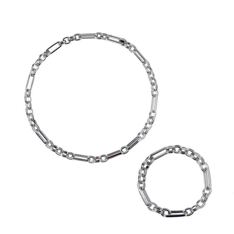 European and American exaggerated atmosphere interlocking metal chain set combination trend hip hop punk street auction accessories wholesale