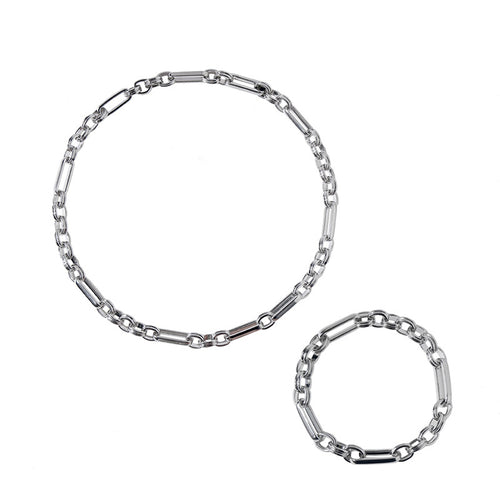 European and American exaggerated atmosphere interlocking metal chain set combination trend hip hop punk street auction accessories wholesale