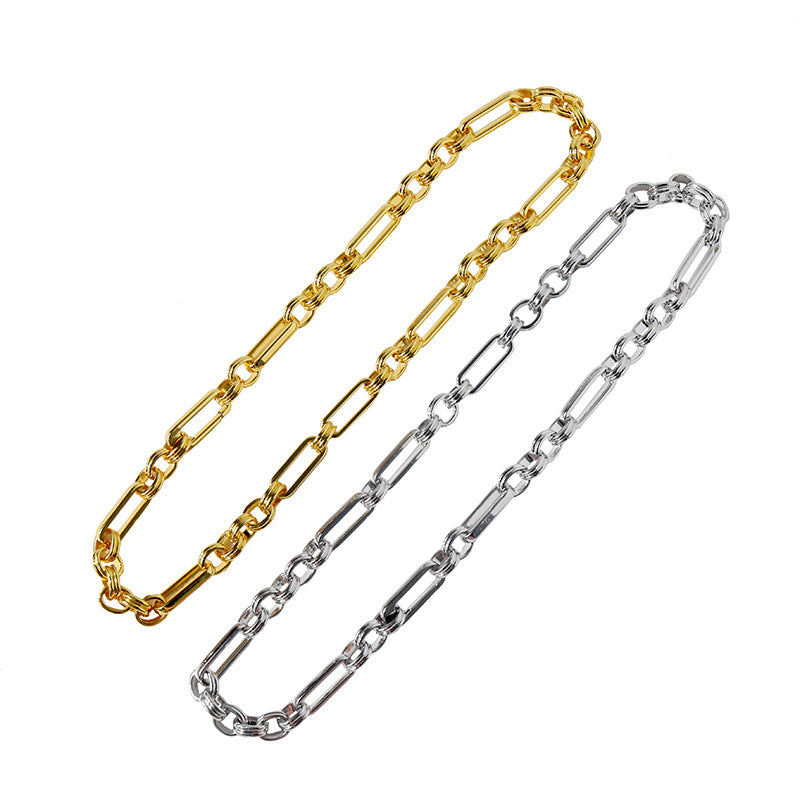 European and American exaggerated atmosphere interlocking metal chain set combination trend hip hop punk street auction accessories wholesale
