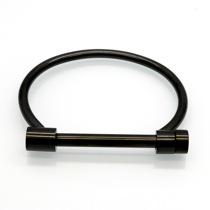 European personality tide explosion titanium steel horseshoe vacuum plated gold bracelet D word horseshoe buckle stainless steel bracelet street shot mixed batch
